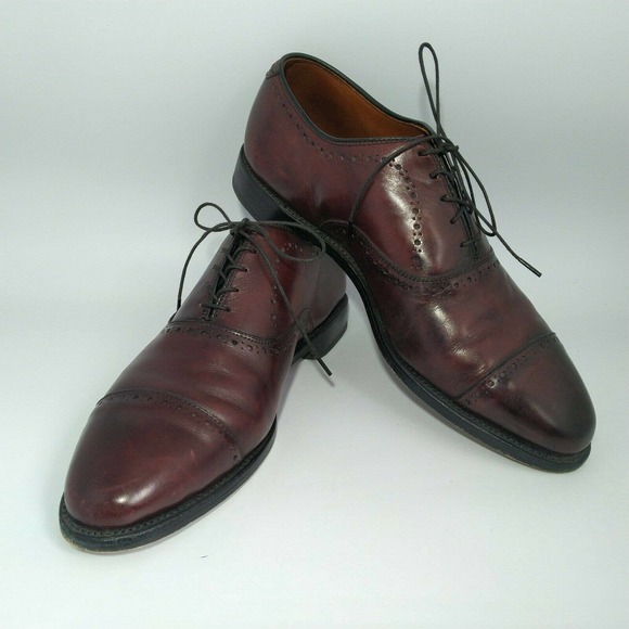 Allen Edmonds Other - Allen Edmonds Hale Mens Sz L-9.5 R-8 Oxblood Leather Cap Toe Dress Shoe Burgundy